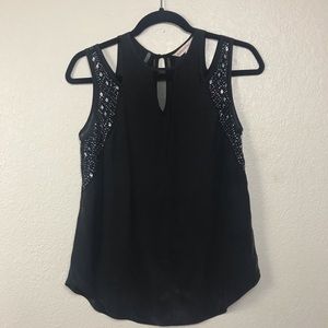 Rebecca Taylor black over the shoulder blouse